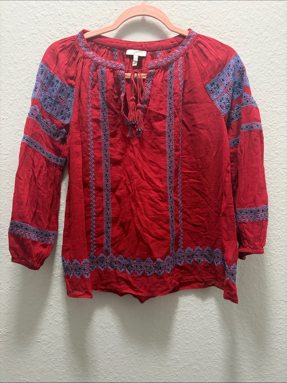 Joie embroidered peasant blouse